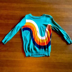 Retro groovy psychedelic rainbow swirl sweater 70s 90s Y2K hippie ☮️ 🌈